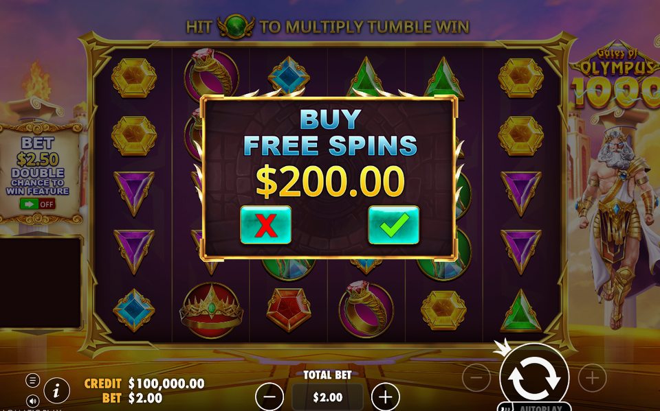 Bonusskärmen inför Free Spins