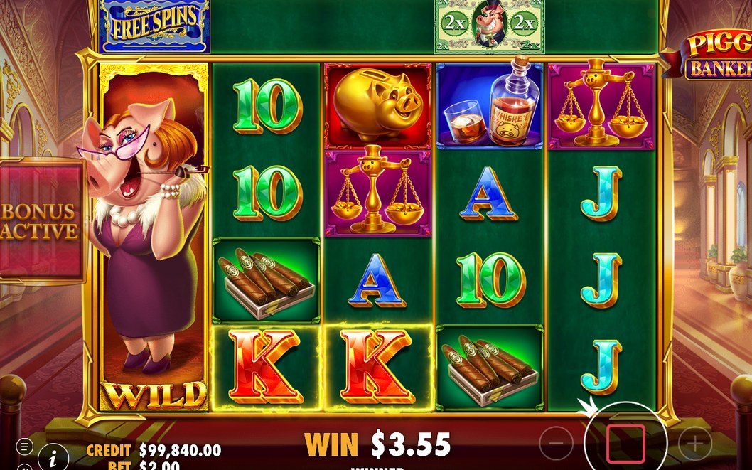 Free Spins-rundan med 2x multiplikator på två WILD